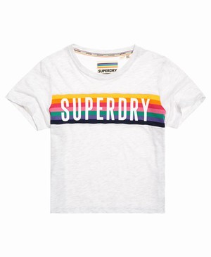 Superdry Rainbow Graphic Női Pólók Fehér | LVFBO5042